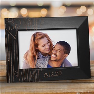 Engraved Couples Tree Carving Black Frame | Personalized Valentines Frames