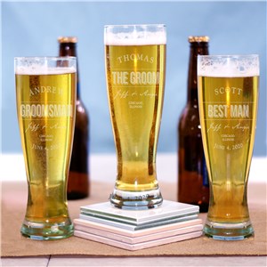 Engraved Groomsmen Pilsner Glass | Engraved Glasses