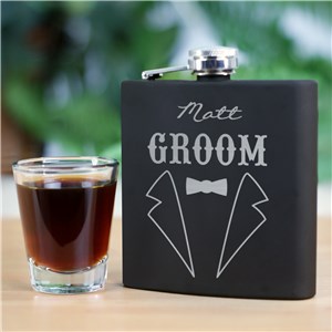 Engraved Groomsmen Steel Flask | Personalized Wedding Gifts