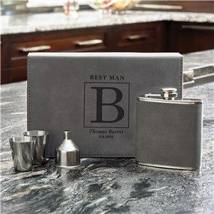 Engraved Flask Set | Grey Flask Set