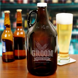 Engraved Groomsmen Wheat Growler | Personalized Groomsmen Gifts