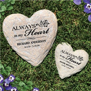 Engraved Memorial Heart Garden Stone | Personalized Stones