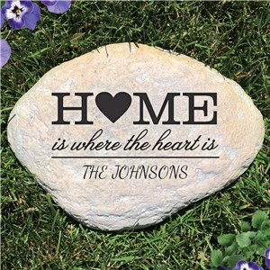 Engraved Family Heart Garden Stone | Personalized Stones