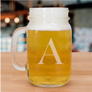 Engraved Initial Mason Jar | Personalized Bar Gifts