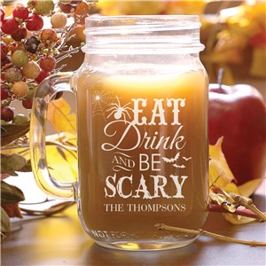 Engraved Halloween Mason Jar L787171