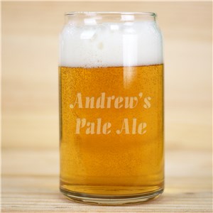 Engraved Any Message Beer Can Glass | Beer Glass For Him