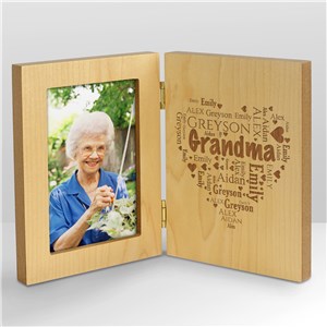 Engraved Family WordArt Wood Frame | Personalized Gifts For Grandma