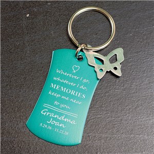 Engraved Memorial Charm Key Chain L80961X