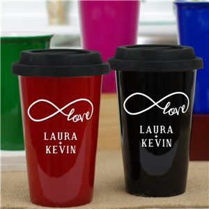 Personalized Infinity Design Latte Mug | Valentine's Day Mugs