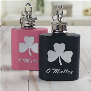 Mini Black Flask for St. Patrick's Day | Engraved Flasks