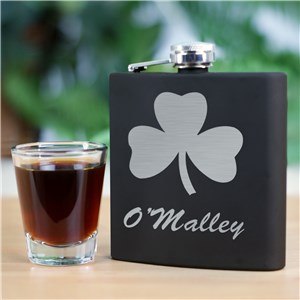 Irish Black Matte Flask | Engraved Flasks