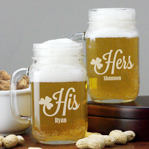 Irish Couples Drinking Jars | Irish Mason Jars