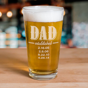 Engraved Dad Beer Glass | Personalized Father's Day Gifts