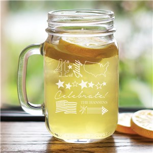 Engraved 4th of July Mason Jar L952571