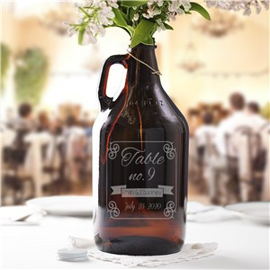 Wedding Table Number Growler | Personalized Growlers