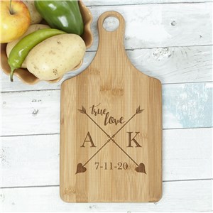 Engraved True Love Paddle Cutting Board | Personalized Cutting Boards For Couples