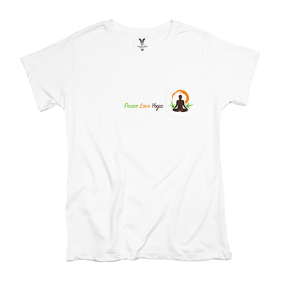 Yoga, Peace, Love Womens Pocket T-Shirt LPT311300X