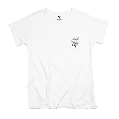 Life Happens Wine Helps Ladies Pocket T-Shirt LPT311315X