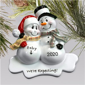 Personalized We're Expecting Ornament | Snowman | Personalized Couple Gifts