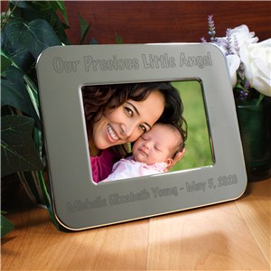 Engraved Little Angel Silver Picture Frame | Personalized Baby Frames