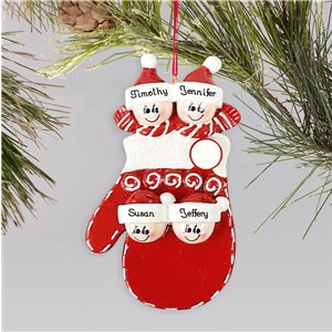 Personalized Family Mitten Ornament | Personalized Family Christmas Ornaments