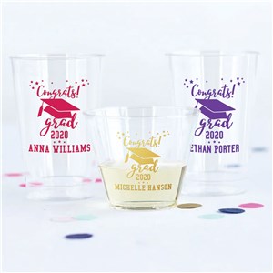 Personalized Congrats Grad Plastic Cups NP0210-3813