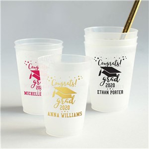 Personalized Congrats Grad Shatterproof Frosted Cups NP0211-3826