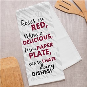 Funny Dish Towel | I Hate Dishes Towel