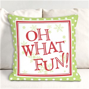 Oh What Fun Throw Pillow | Christmas Throw Pillows