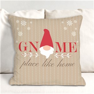 Gnome Place Like Home Throw Pillow | Christmas Gnome Decorations