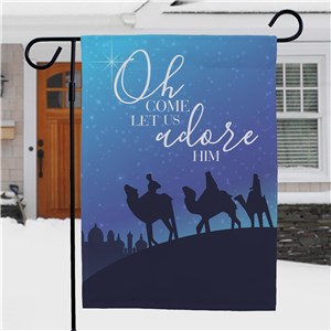 Let Us Adore Him Garden Flag | Religious Garden Flag