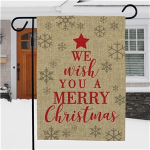 Merry Christmas Garden Flag | Burlap Christmas Garden Flag