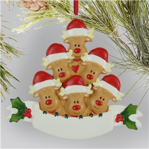 Reindeer Family 6 Head Ornament NPL135952526