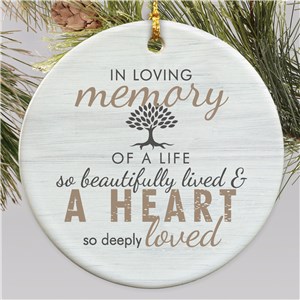 Memorial Ornament With Tree | In Memory Of A Life Ornament