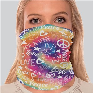 Peace and Love Tie-Dye Gaiter