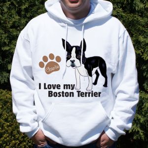 Personalized I Love My Boston Terrier Hooded Sweatshirt H57070BTX