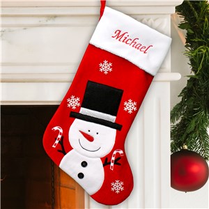 Embroidered Snowman Christmas Stocking | Personalized Christmas Stockings