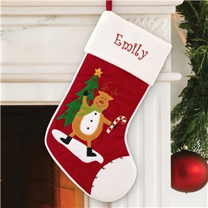 Embroidered Classic Reindeer Stocking | Christmas Stockings