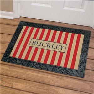 Personalized Patriotic Stripes Doormat U1027283X