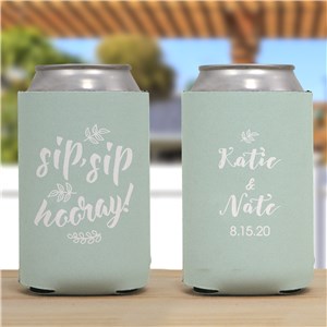 Personalized Sip,Sip, Hooray Can Cooler | Personalized Couple Gifts