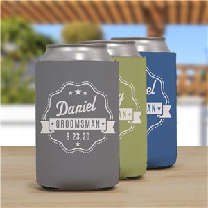 Personalized Groomsmen Can Cooler | Personalized Wedding Can Cooler