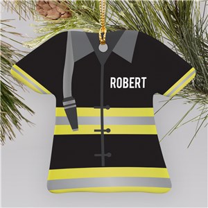 Personalized Fireman T-Shirt Ornament U1071263