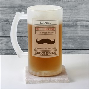 Personalized Groomsmen Frosted Glass Beer Stein | Groomsmen Mugs