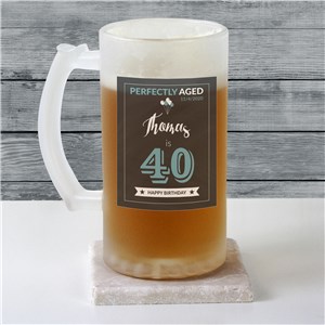 Personalized Birthday Frosted Glass Beer Stein | Personalized Gifts for Him