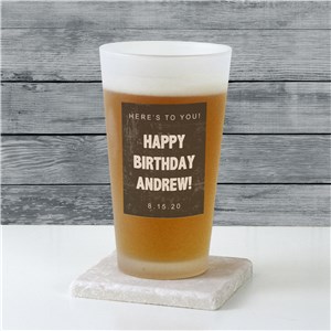 Personalized Any Message Frosted Pint Glass | Personalized Gifts for Him