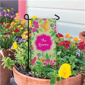 Personalized Butterflies Mini Floral Garden Flag