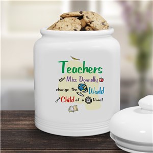 Change The World Ceramic Cookie Jar | Personalized Teacher Gifts