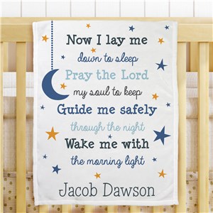 Personalized Now I Lay Me Fleece Baby Blanket | Personalized Baby Blankets