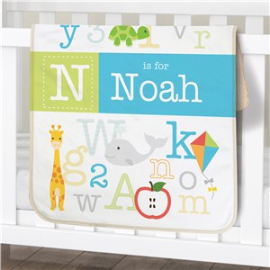 Personalized Alphabet Sherpa Blanket for Baby | Personalized Baby Blanket