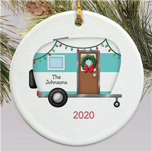 Personalized Happy Camper Ceramic Ornament | Personalized Ornaments